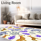 Safari Elephants And Zebras Jungle Rug