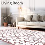 Deep Red Arch Medallion Arrangement Rug