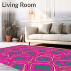 Pink Green Alphabet Numbers Rug