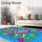 Vibrant Eye Flower Swirl Rug