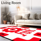 Red Gear Industrial Geometric Rug