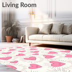 Pink Hearts Bursting With Love Rug