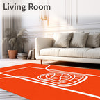 Vivid Orange Globe Outline Rug