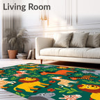 Playful Jungle Animals Medley Rug