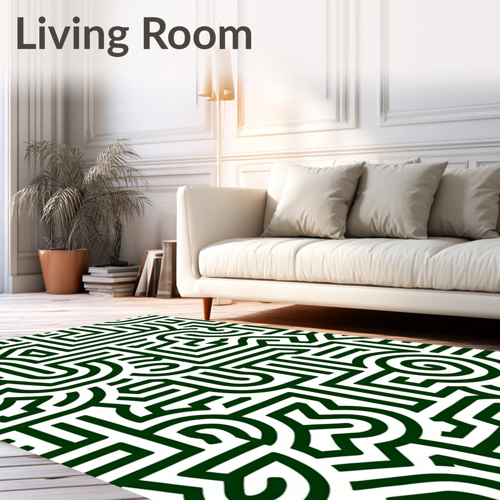 Emerald Green Maze Contour Rug