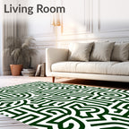 Emerald Green Maze Contour Rug
