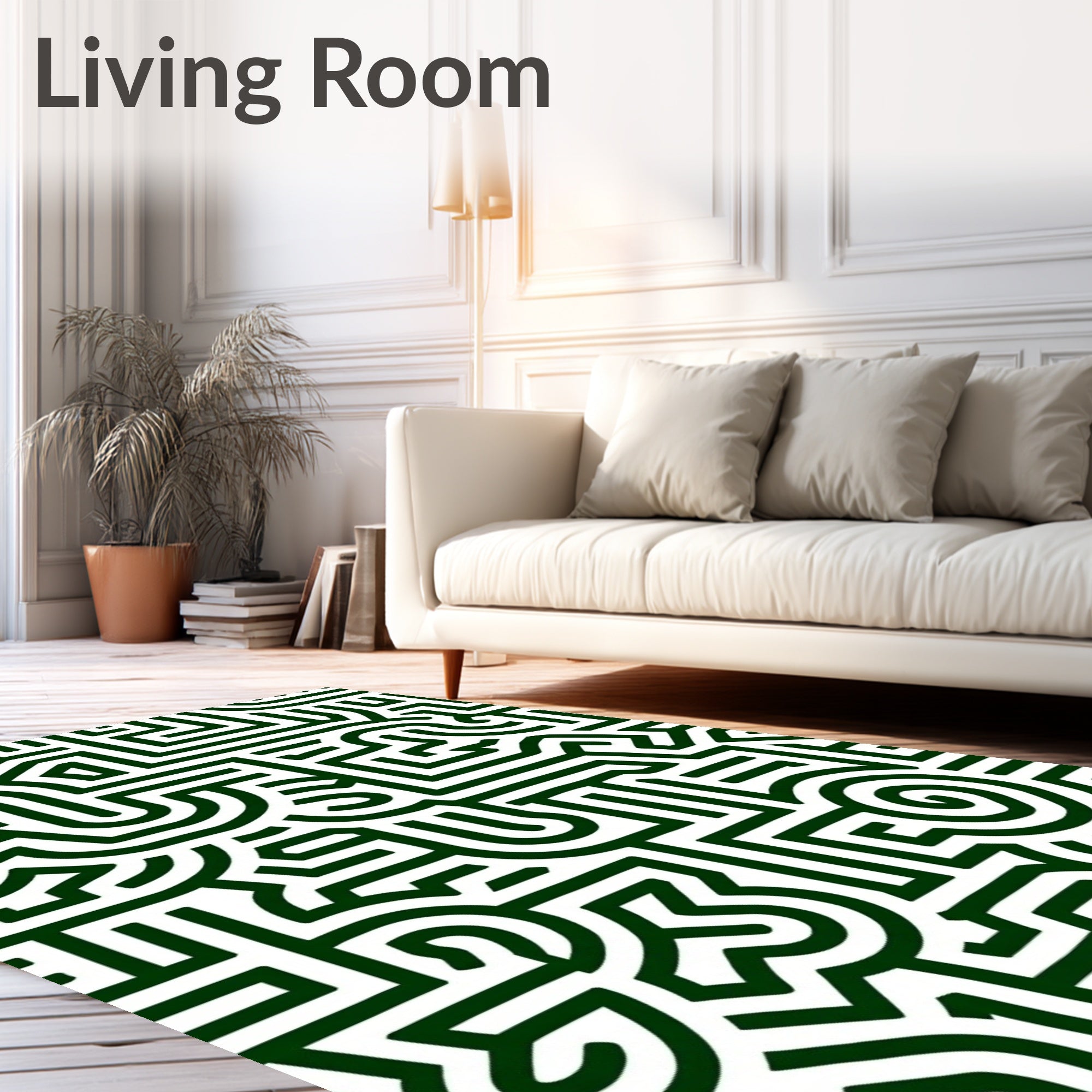 Emerald Green Maze Contour Rug