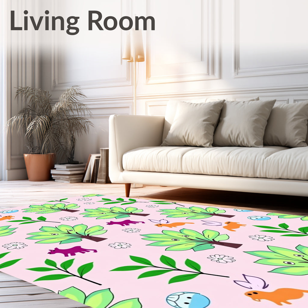 Whimsical Garden Creatures Animal Kingdom Rug