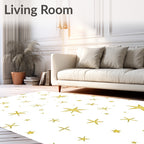 Golden Scattered Stars Rug
