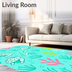 Sea Turtle Coral Reef Whimsy Rug