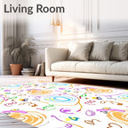 Playful Abstract Strokes Whimsical Circles Rug