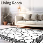 Monochromatic Interlocking Lattice Border Rug
