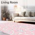 Whimsical Pink Starfish Swirls Rug