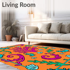 Playful Ocean Life Coral Orange Rug