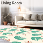 Terra Cotta Teal Abstract Elements Rug