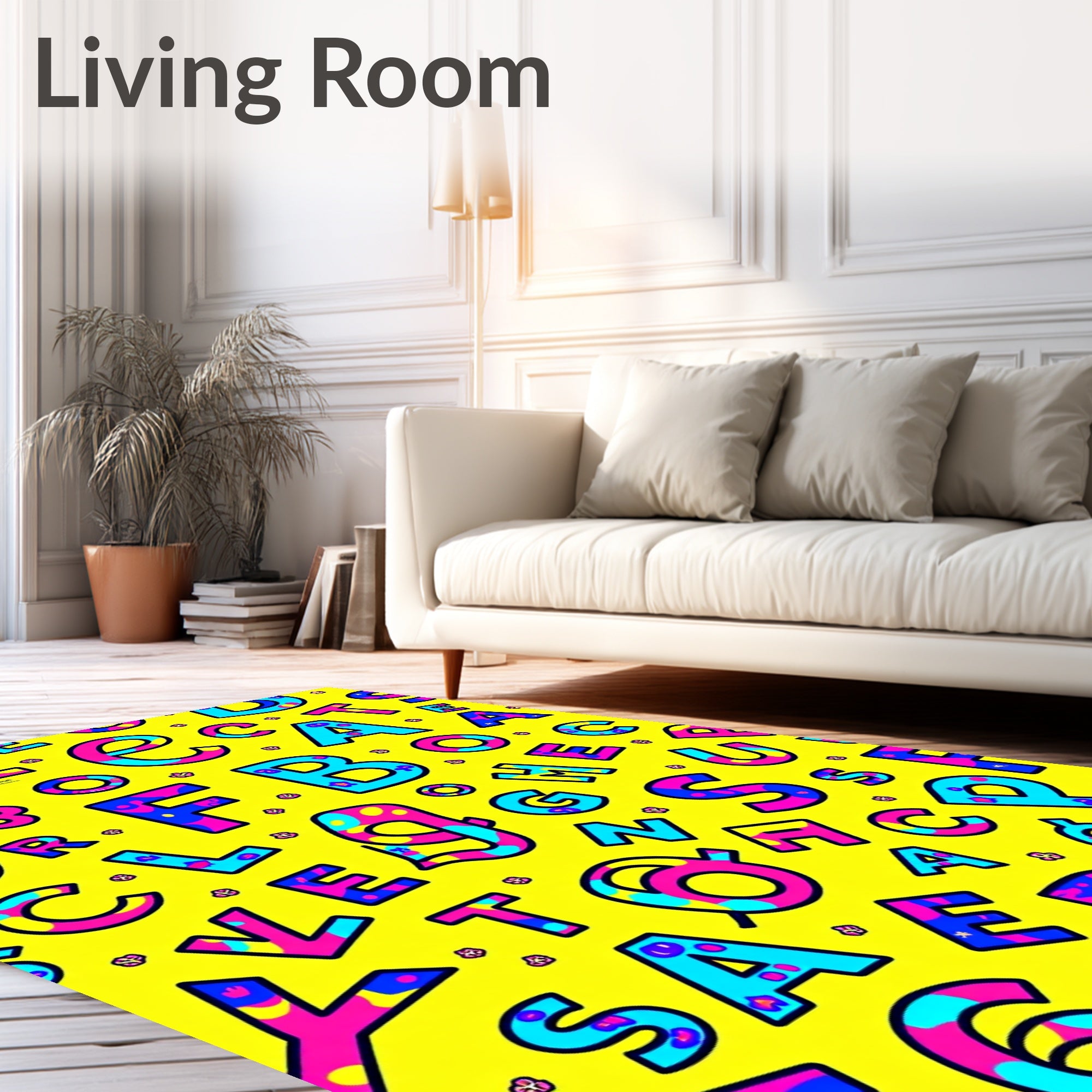 Bold Alphabet Splash Rug