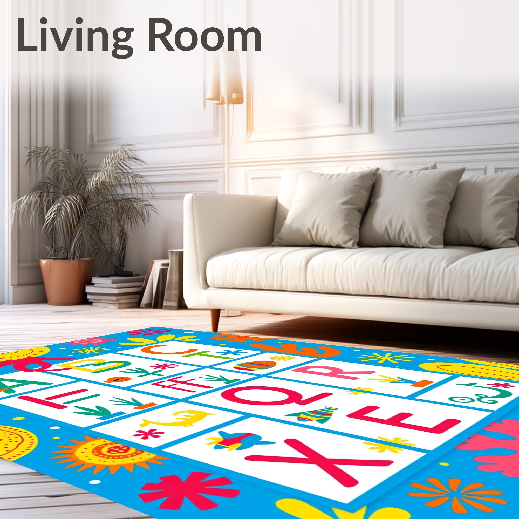Whimsical Ocean Alphabet Creatures Rug