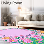 Floral Garden Dogs Alphabet Rug
