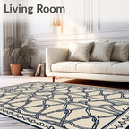 Naval Blue Intertwined Rope Grid Rug