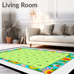 Psychedelic Floral Alphabet Grid Rug