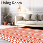 Bold Red Line Stripe Rug
