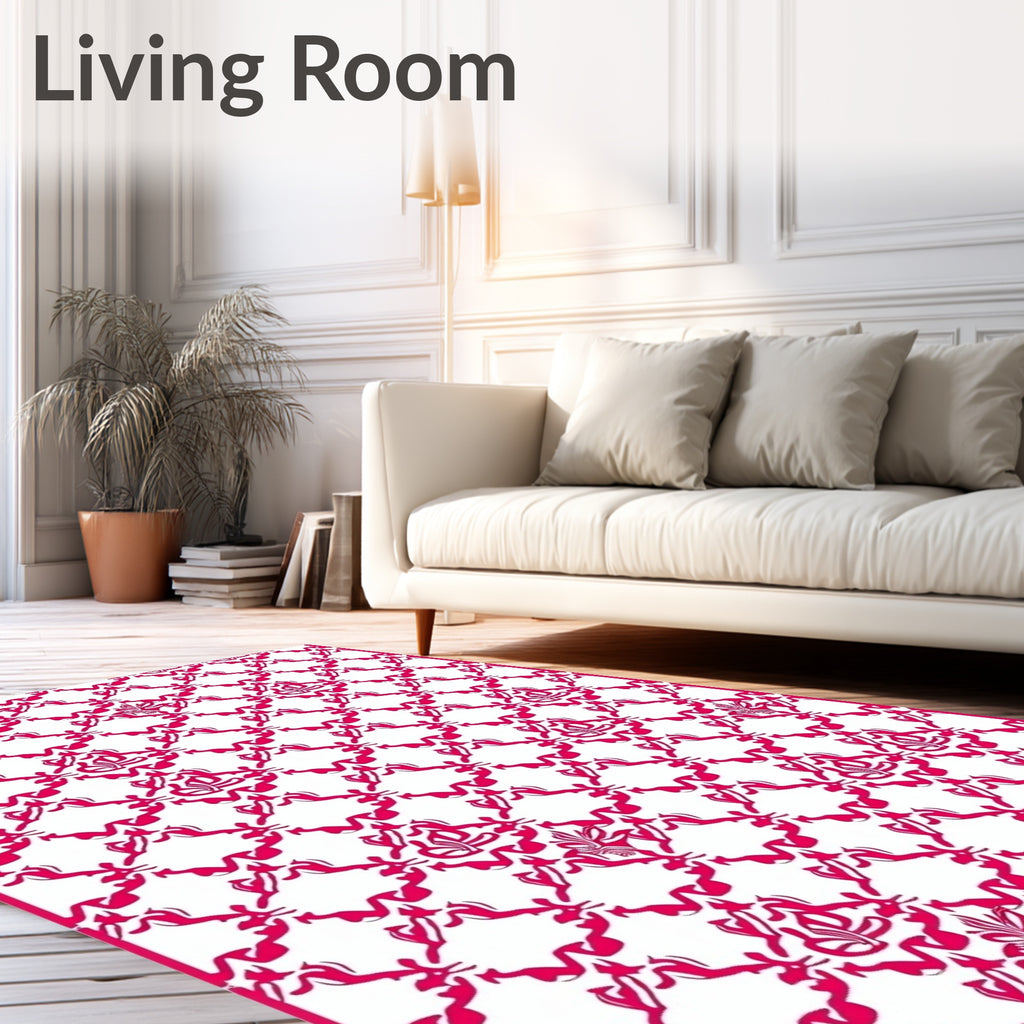 Crimson Butterfly Lattice Harmony Rug