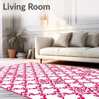 Crimson Butterfly Lattice Harmony Rug