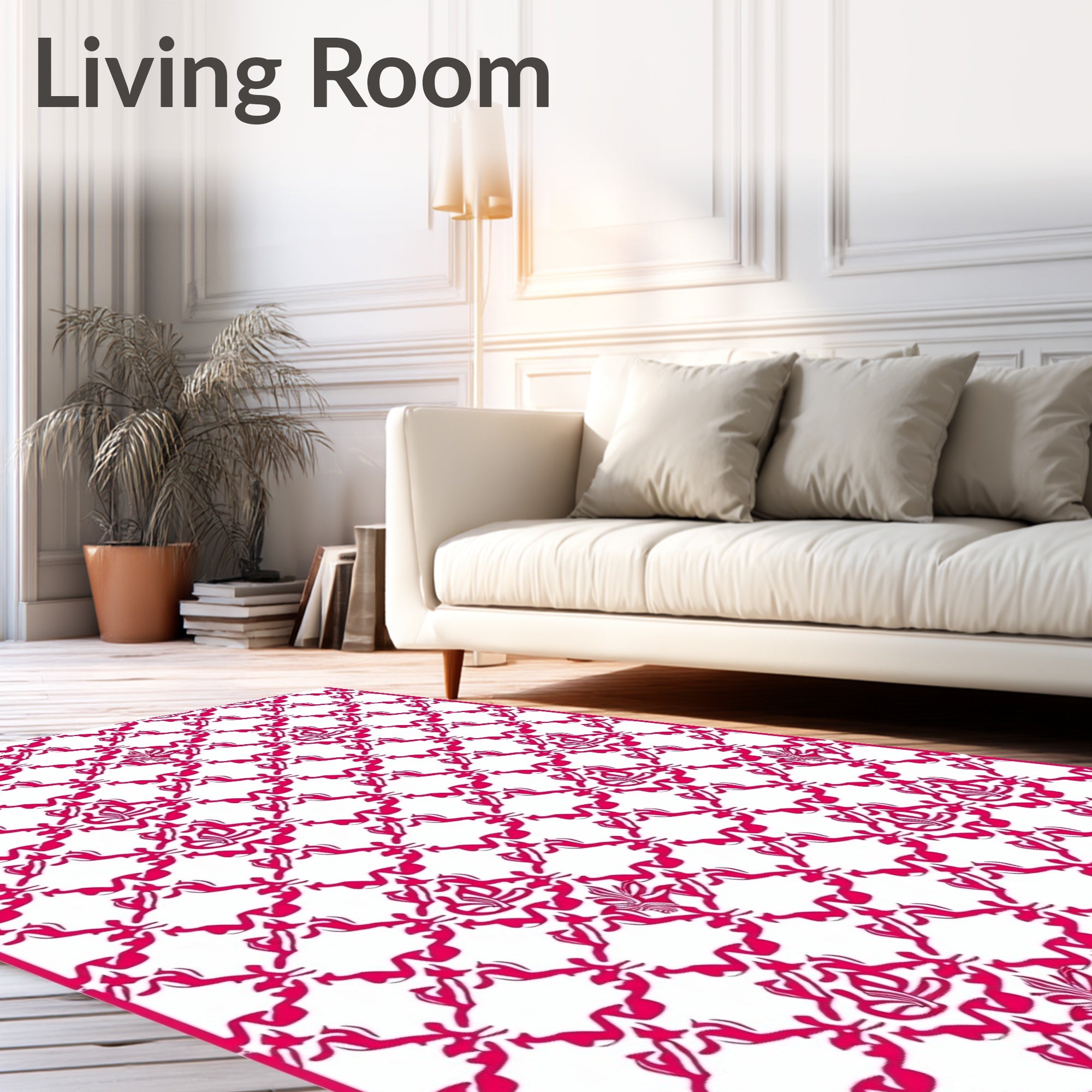Crimson Butterfly Lattice Harmony Rug