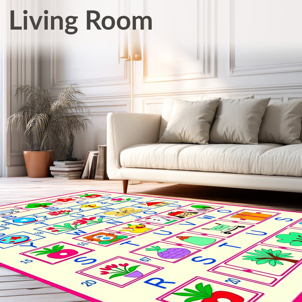 Alphabetical Educational Graphic Objects Rug