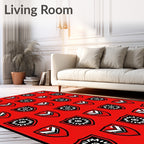 Red Geometric Shield Medallion Rug