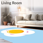 Sunny Yellow Fried Egg Cloud Rug