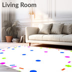 Playful Confetti Dots Stars Rectangles Rug