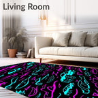 Neon Car Streaks Collection Rug