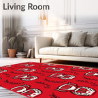 Red Trophy Laurel Wreath Repeat Rug