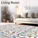 Alphabet Splash Colorful Confetti Rug