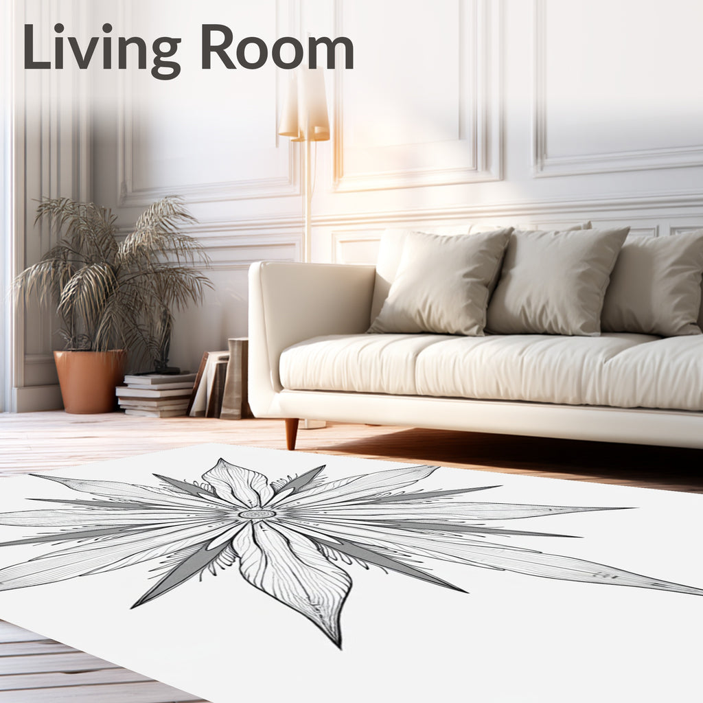 Monochromatic Intricate Starburst Rug