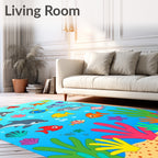 Ocean Dolphins Fish Coral Stars Rug
