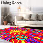 Radiant Sun Boho Psychedelic Swirls Rug