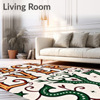 Vintage Western Alphabet Letters Relief Rug