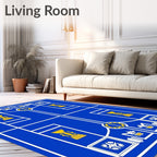 Royal Blue Golden Trophy Geometric Rug