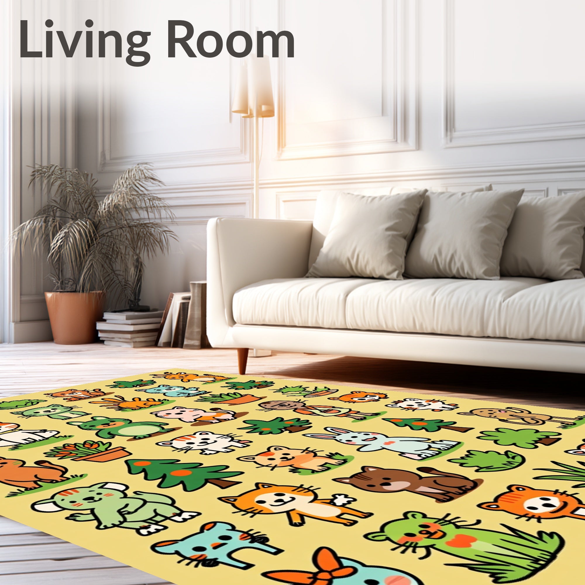 Cute Kawaii Animals Forest Collection Rug