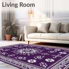 Deep Plum Floral Star Medallion Rug