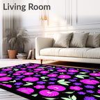 Bold Fuchsia Floral Butterfly Garden Rug
