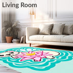 Cute Ferret With Pink Lotus Flower Rug