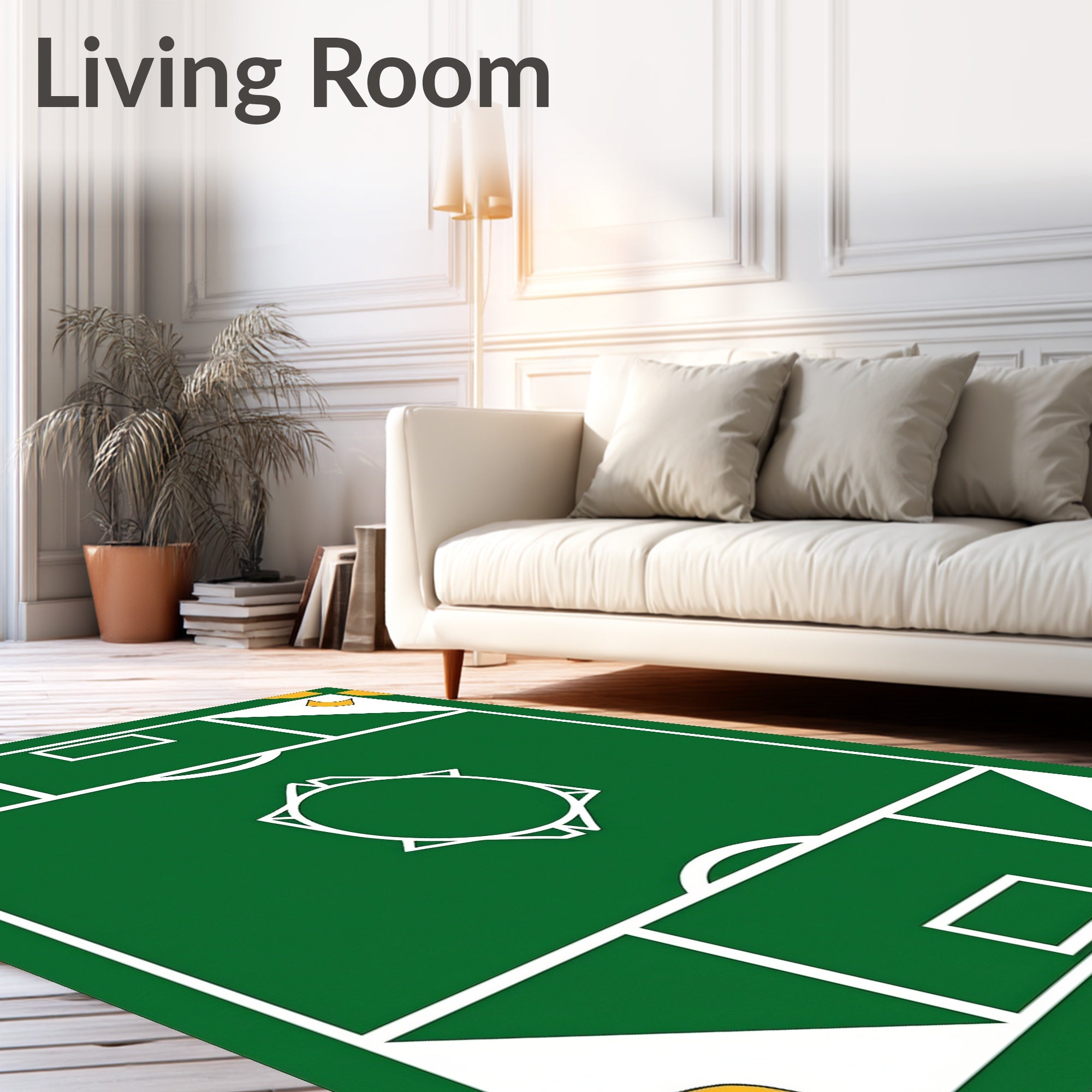 Green Geometric Court Field Rug