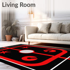 Bold Red Abstract Space Game Rug