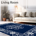 Winter Wonderland Snowflake Frame Rug
