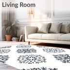 Dark Gray Starburst Medallion Rug