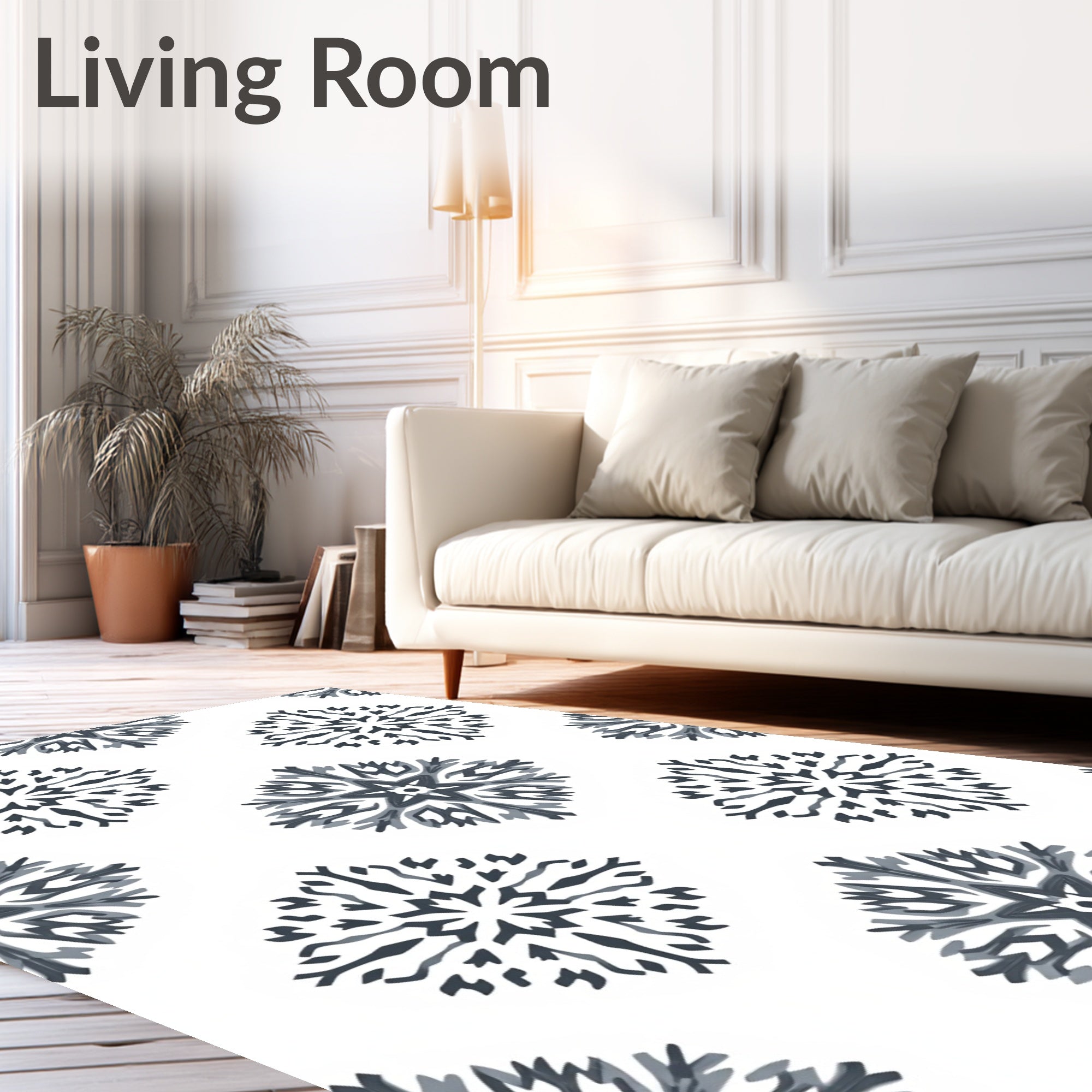 Dark Gray Starburst Medallion Rug