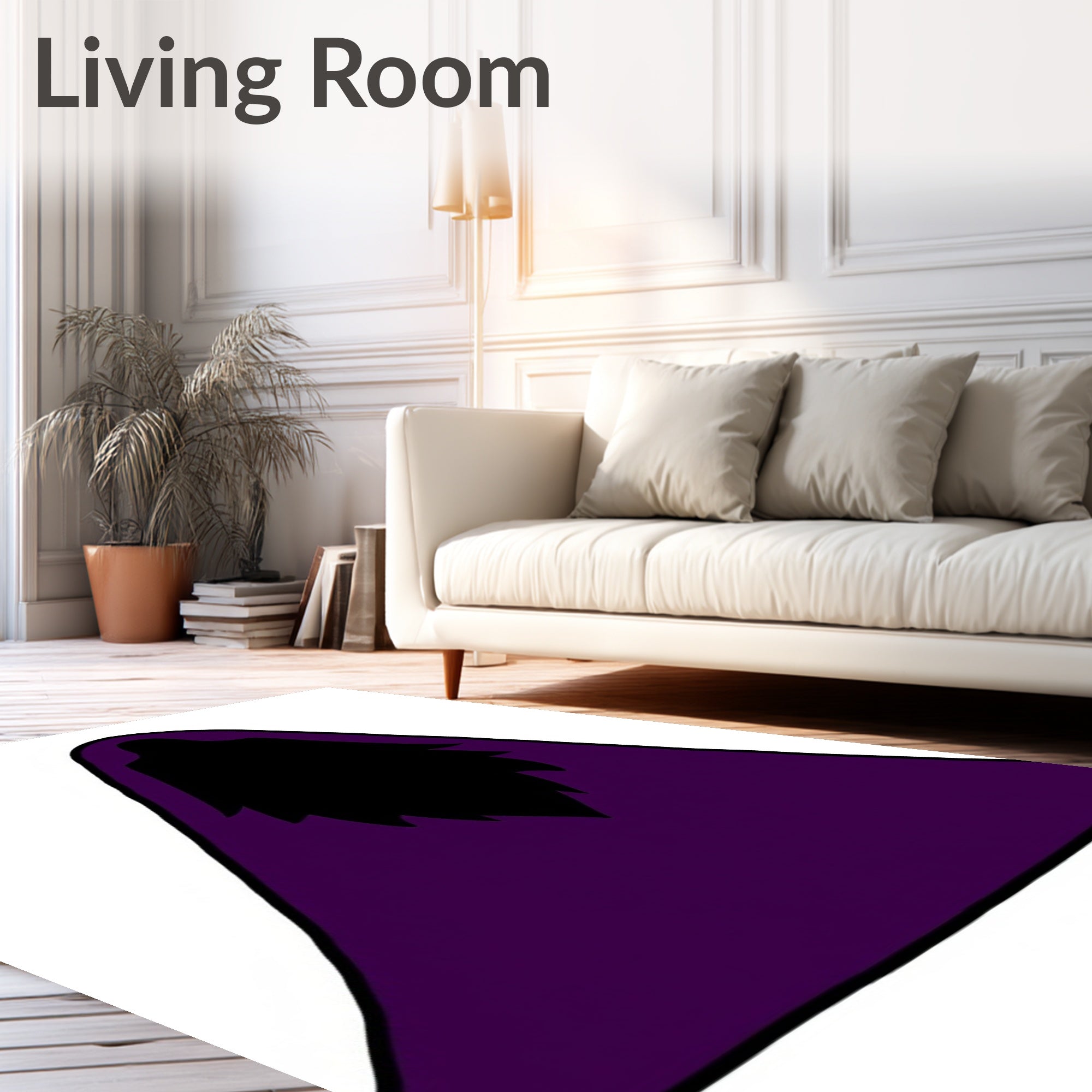 Dark Purple Hooded Figure Rug